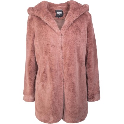 Γυναικείο παλτό με κουκούλα Τeddy Urban Classics TB2375 Dark Ros