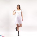 Μεταξωτό λευκό φόρεμα με στρας