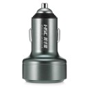 HSC-109D Car Charger Dual USB Real-time Voltage Monitor Γκρι