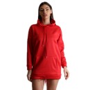 Φούτερ μπλουζοφόρεμα με κουκούλα και τσέπη (Κόκκινο)
