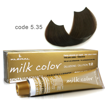 Kleral Milk Color Κρέμα Βαφής Μαλλιών Χωρίς Αμμωνία 5.35 Καστανό