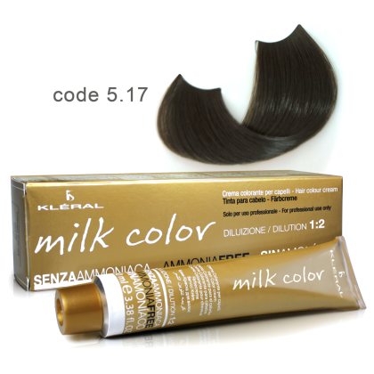 Kleral Milk Color Κρέμα Βαφής Μαλλιών Χωρίς Αμμωνία 5.17 Καστανό