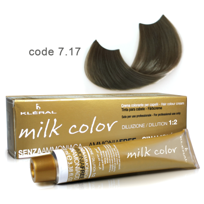 Kleral Milk Color Κρέμα Βαφής Μαλλιών Χωρίς Αμμωνία 7.17 Ξανθό T