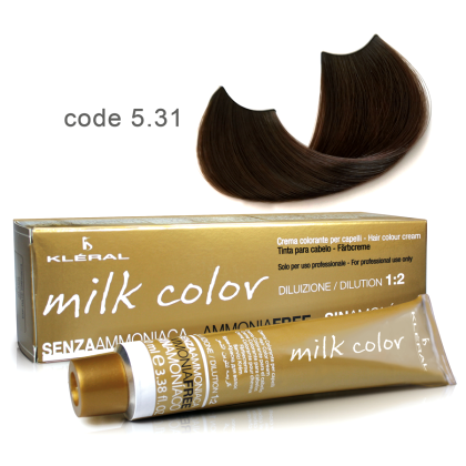 Kleral Milk Color Κρέμα Βαφής Μαλλιών Χωρίς Αμμωνία 5.31 Καστανό