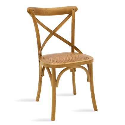 
        Καρέκλα ξύλινη Reid pakoworld χρώμα sonoma-έδρα καφέ ra