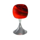 
        Επιτραπέζιο Φωτιστικό Χρώμιο Μεταλλικό με Γυαλί Κόκκινο
