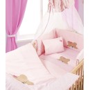 Σετ Κούνιας Baby Bed Bear Cup 14 Pink Με Κέντημα Cotton Dimcol (