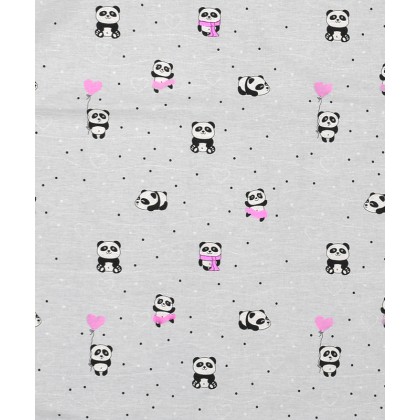 Πάνα Χασές Baby Panda 113 Grey-Pink Cotton Dimcol (80x80) 1Τεμ