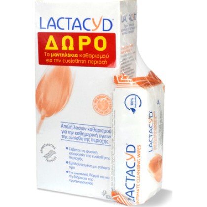 
      Lactacyd Intimate Lotion 300ml & Intimate Wipes 15τμχ
   