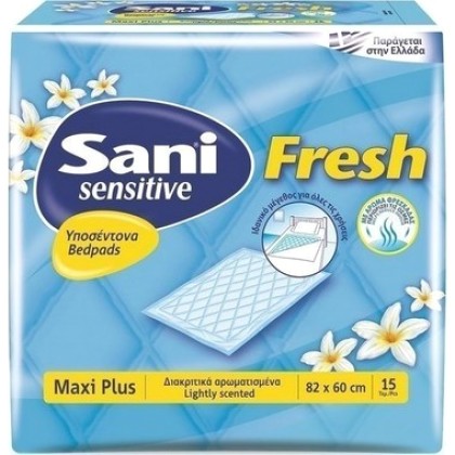 
      Sani Sensitive Maxi Plus Fresh 82 x 60 cm 15τμχ
    