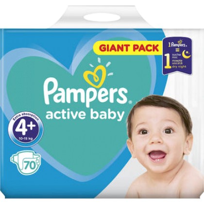 
      Pampers Active Baby Giant Pack No 4+ (10-15kg) 70τμχ
    