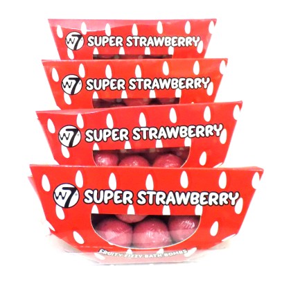 W7-Fruity Fizzy Bath Bombs – Super Strawberry 10x10gr