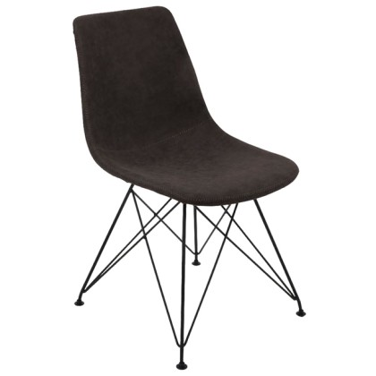 E-06444 Καρέκλα μεταλλική PANTON (43x57x81) Μεταλ.Μαύρη/Pu Vinta