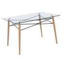 58309 Τραπέζι Γυάλινο ART Wood (120x80x74) Ξύλο/Γυαλί 10mm (Ε708
