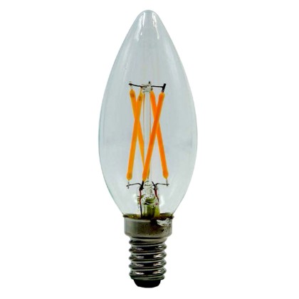 Λαμπτήρας LED E14 κεράκι Filament 4 watt θερμό λευκό 2700Κ 15144