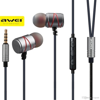 AWEI ES-910TY METALLIC NOISE ISOLATION IN-EAR WITH MIC ΜΑΥΡΟ - A