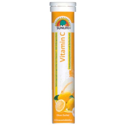 Vitamin C effervescent 20 tabs - Sunlife / αναβράζουσα C - Λεμόν
