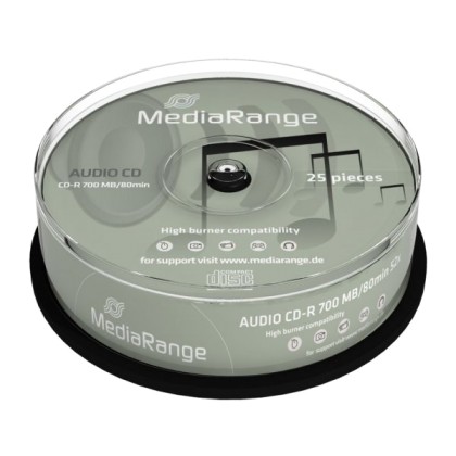 MEDIA RANGE AUDIO CD-R 80 min, 700MB, 52x, 25τμχ Cake box