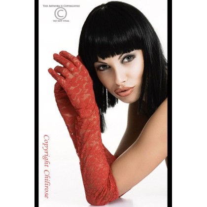 Chilirose Red Lace Gloves red