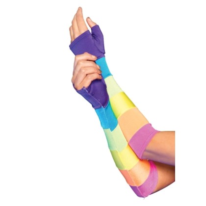 Leg Avenue -  Rainbow Fingerless Gloves