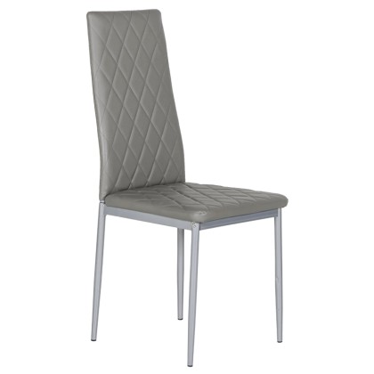 Καρέκλα VIVA Μεταλλική από PVC, Χρώμα Γκρι 52x43x96. KL-100-0143