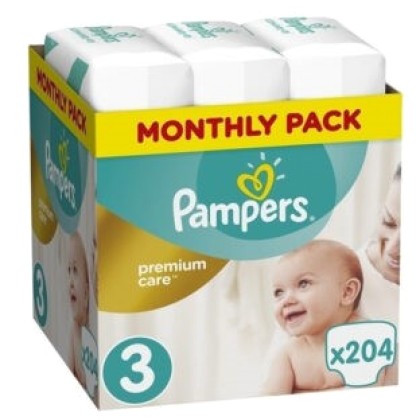PAMPERS Premium Care Monthly Pack No.3 (6-10 kg) Βρεφικές Πάνες,