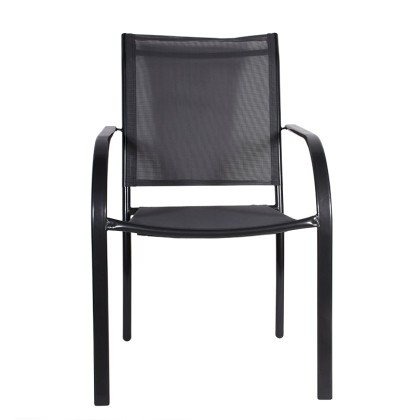 Καρέκλα με Μπράτσα Μεταλλική με Γκρι Textiline 65x55.5x86.5εκ