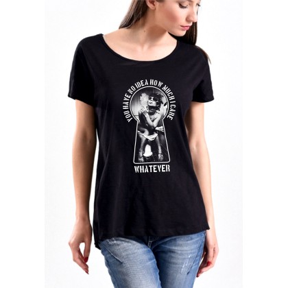 Γυναικείο T-Shirt σε μαύρο χρώμα WHATEVER