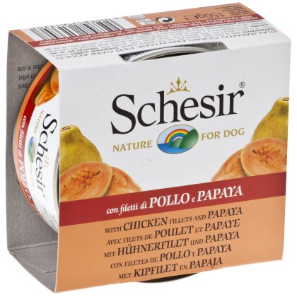 Schesir φιλετάκια κοτόπουλου με παπάγια 150gr (Dog)