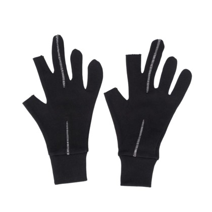 Ανδρικό Μαύρο Black Contrast-Stitch Gloves THOM KROM